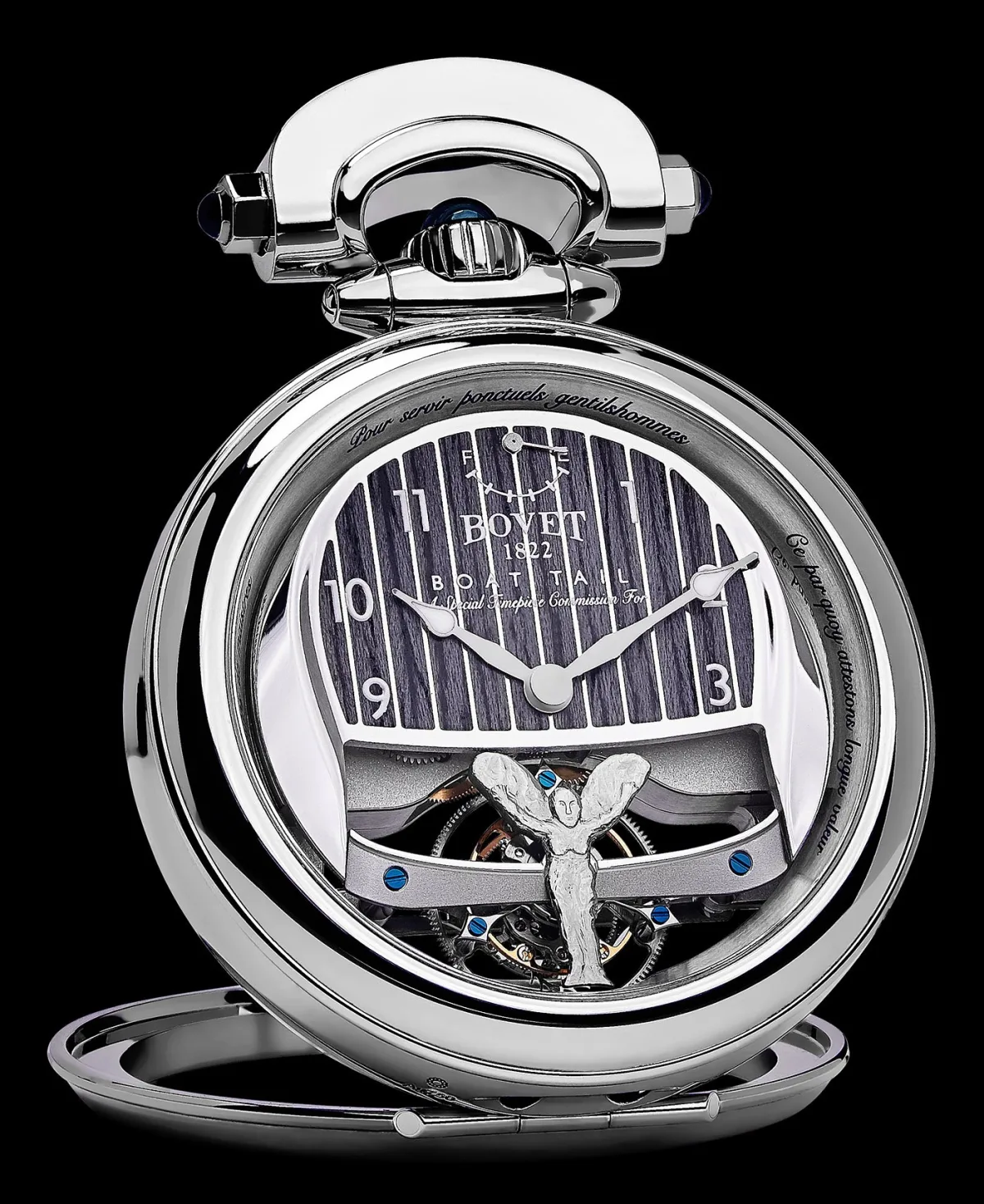Bovet Boat Tail watch with Rolls-Royce dashboard