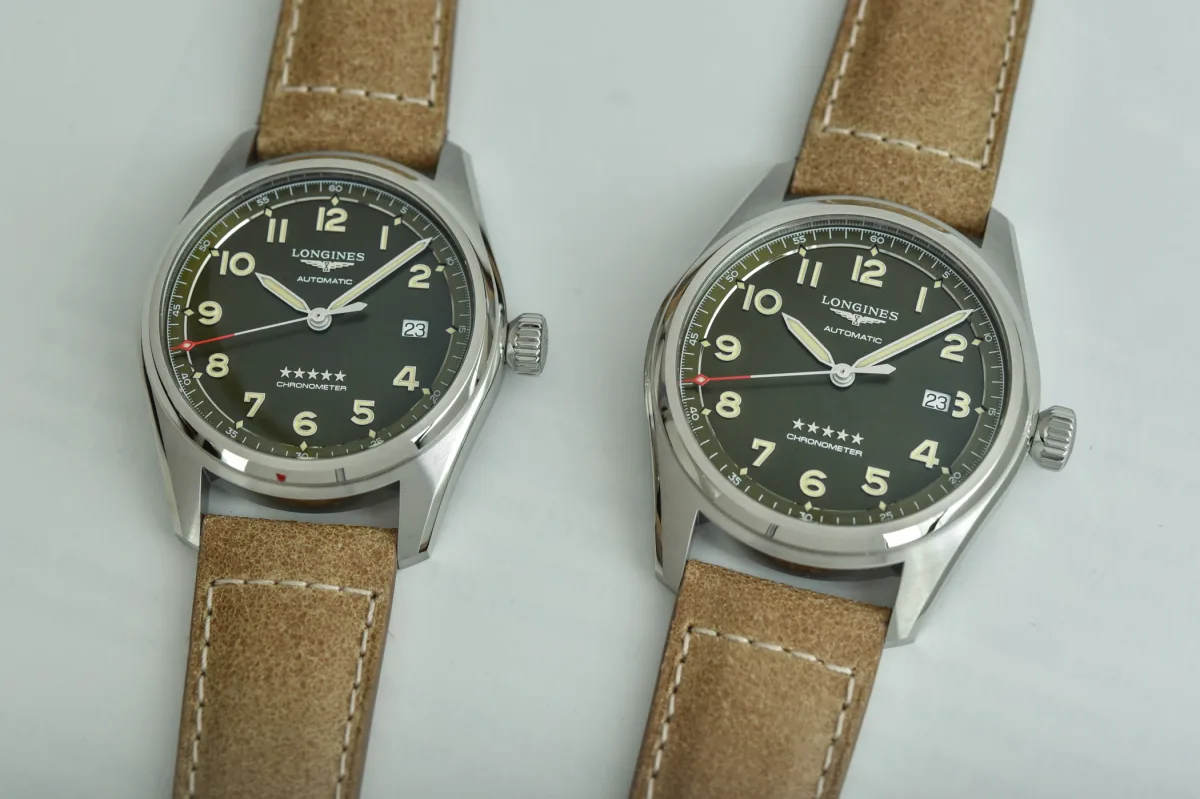 Longines Spirit Green Dial with a retro-styled stainless steel case