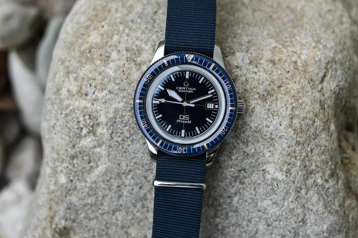 Certina mechanical watch models on display.