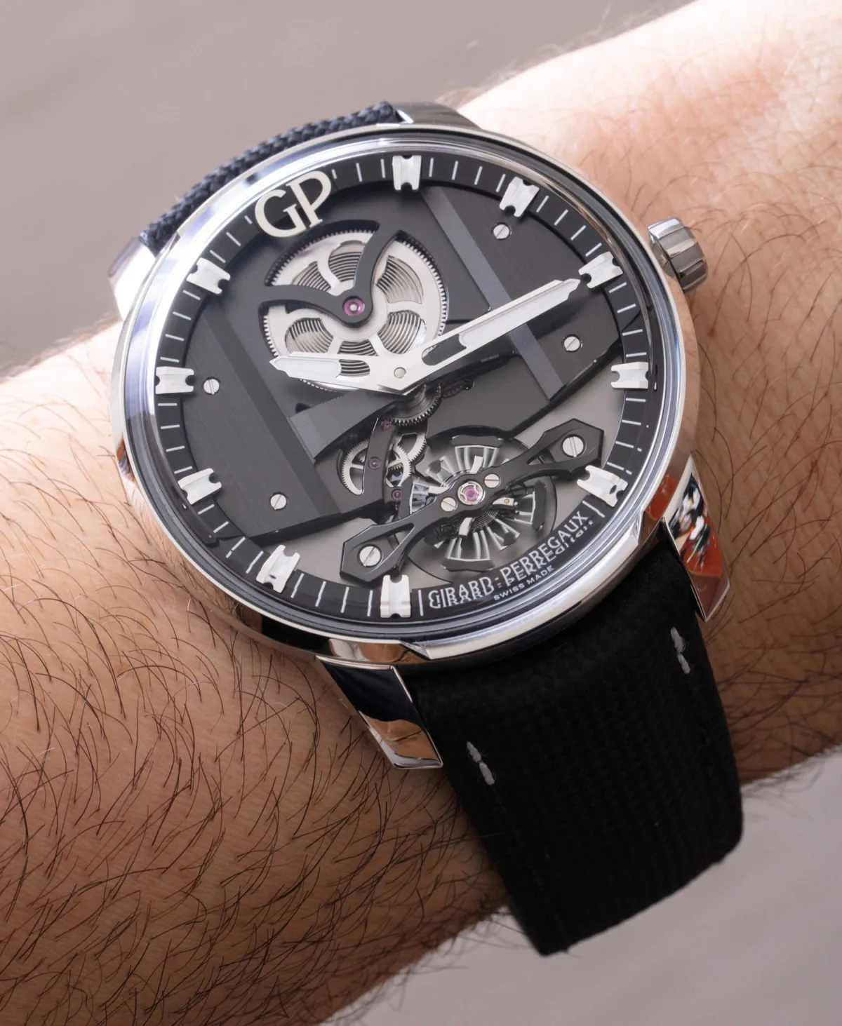 Girard-Perregaux Free Bridge watch front view