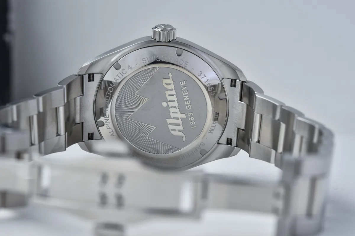 Close-up of the Alpina Alpiner 4 Automatic watch case