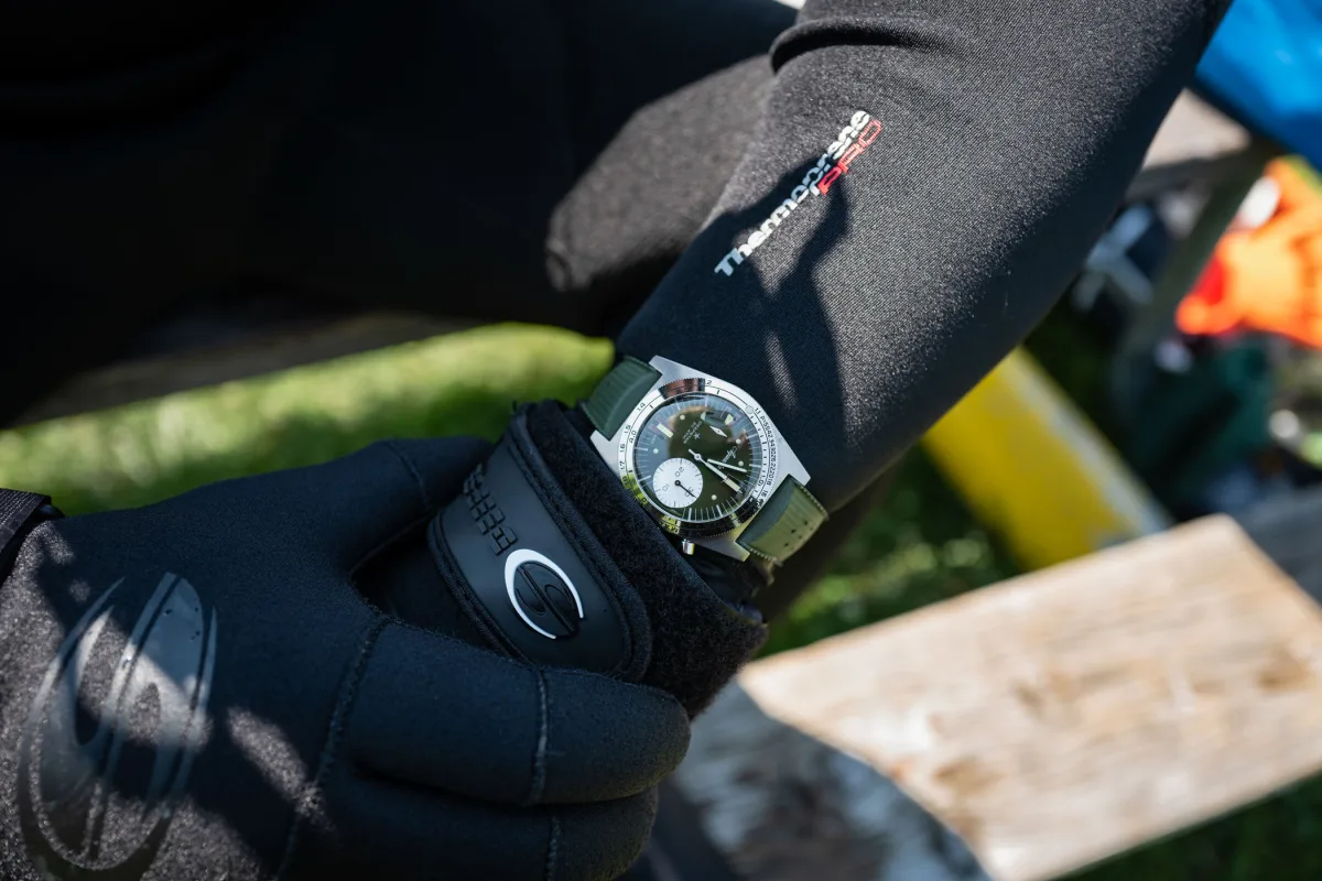 Aquastar Deepstar Greenwich worn on wrist on land