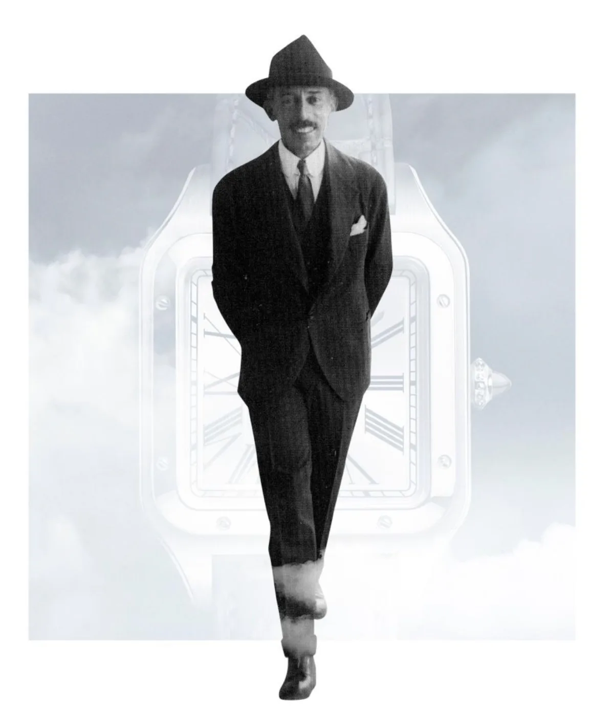 Original Cartier Santos watch with square bezel and screws