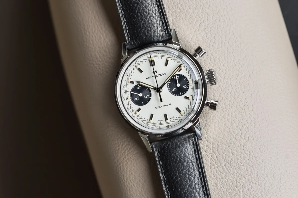 Hamilton Intra-Matic Chronograph H watch with panda dial