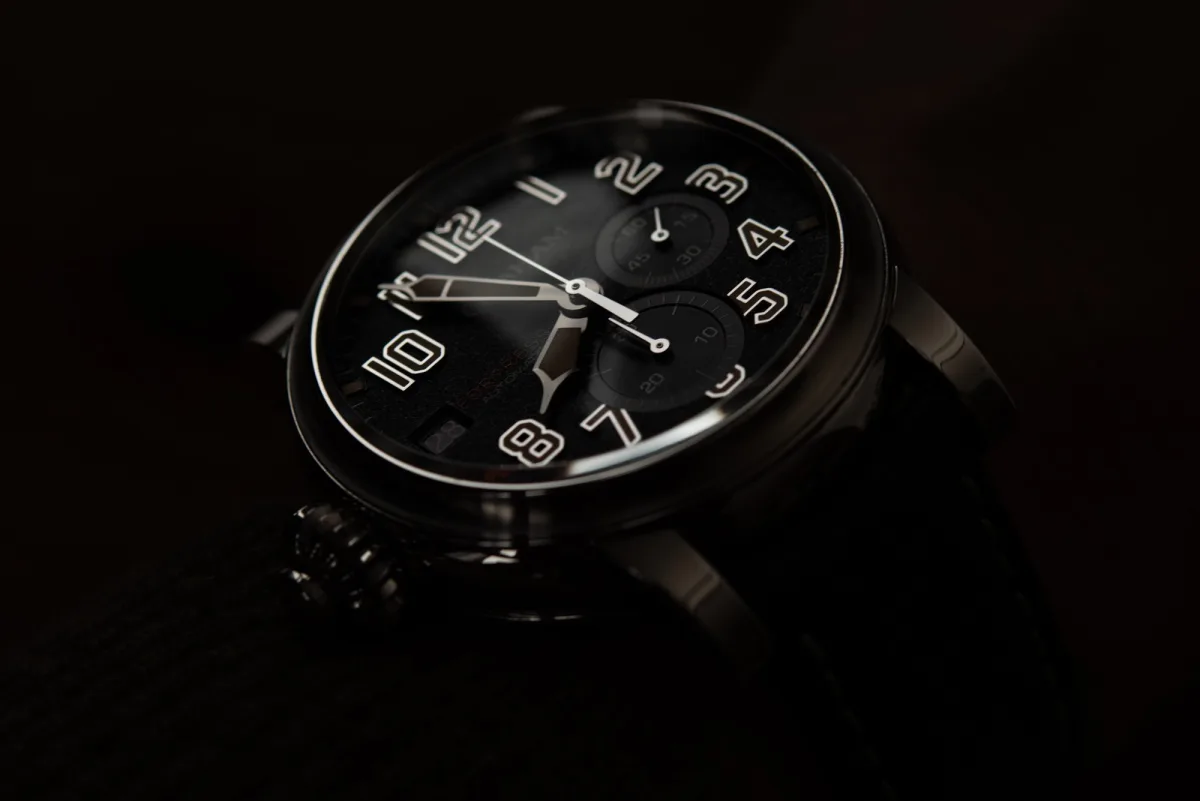 Graham Fortress watch dial showing hour markers