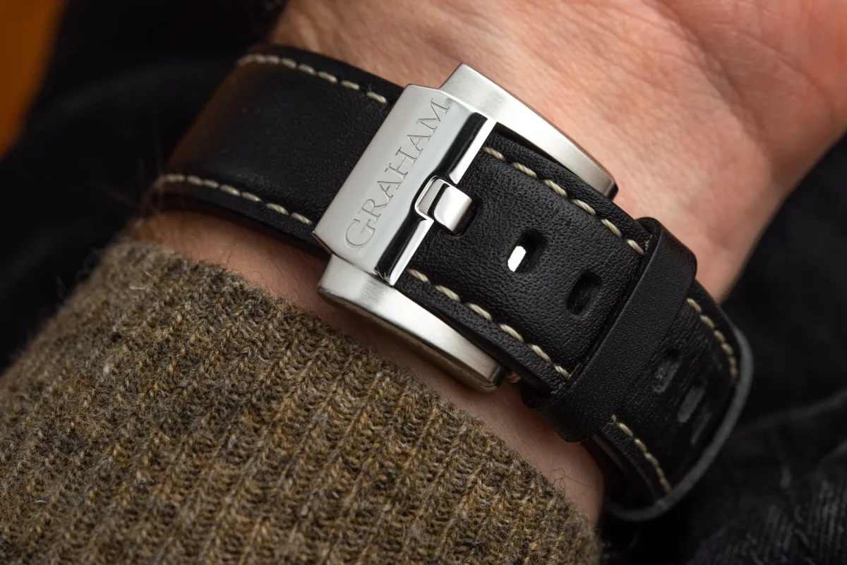 Detailed look at Graham Fortress watch case and strap
