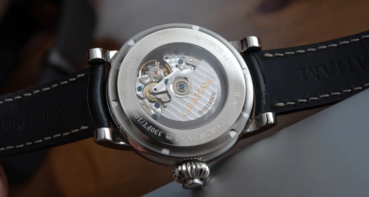 Graham Fortress watch on wrist with long sleeve