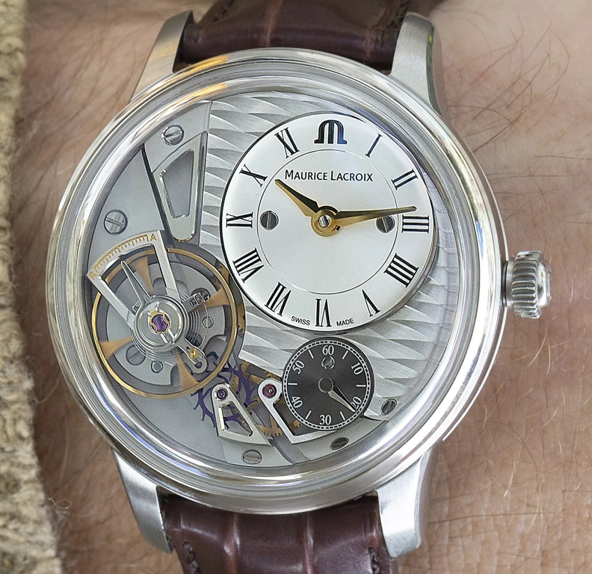 Maurice Lacroix Masterpiece Gravity watch case and dial