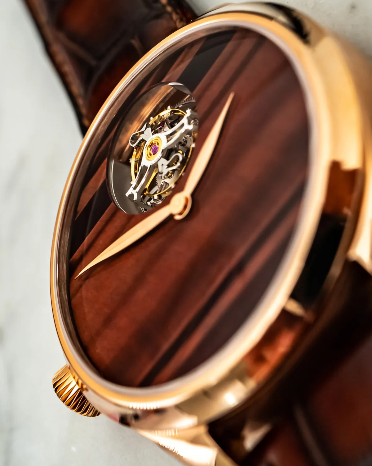 Polished finish of H. Moser & Cie watch movement