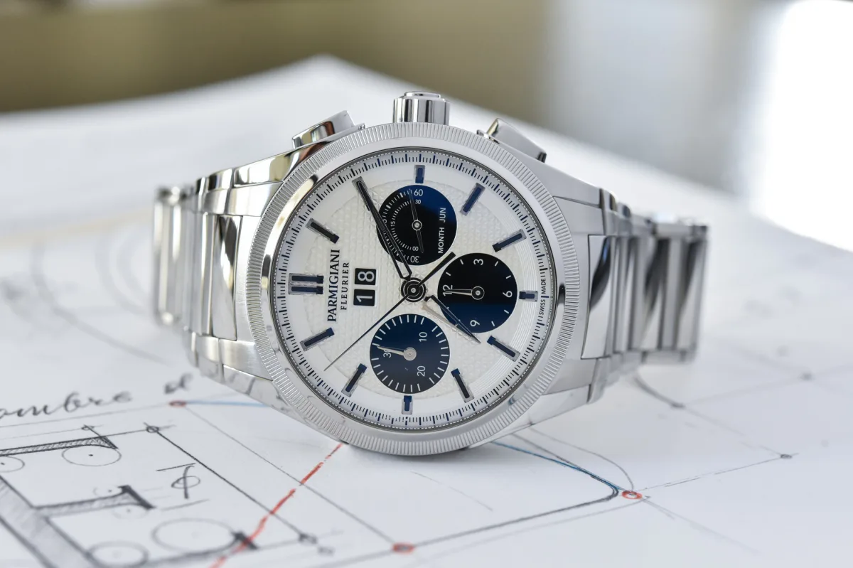 Parmigiani Tondagraph GT Steel Panda Dial front view