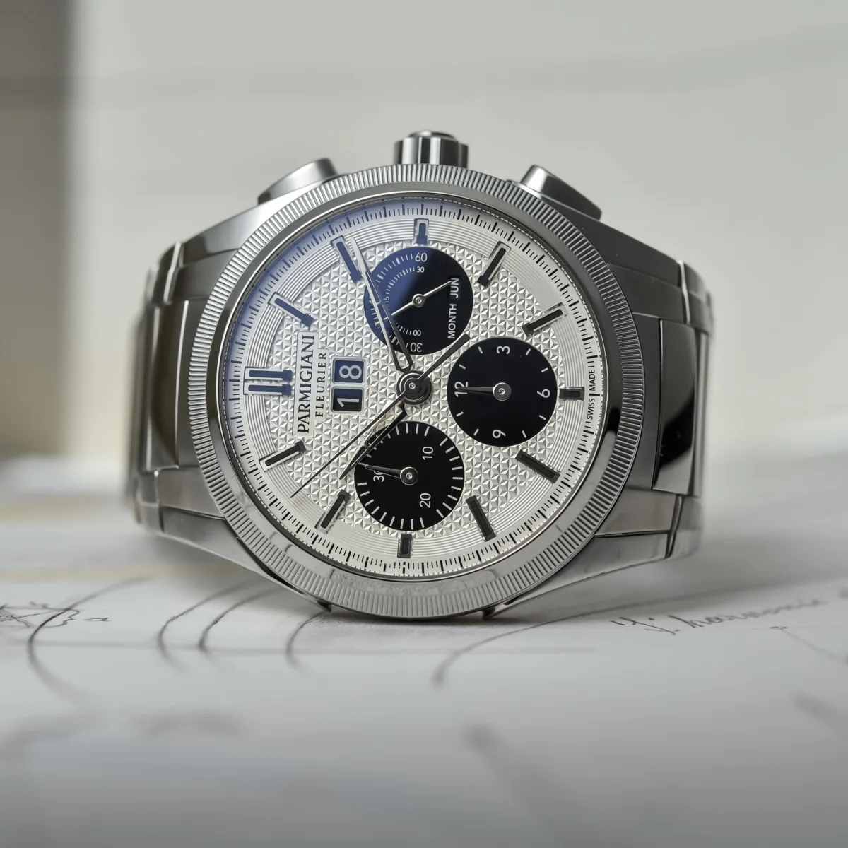 Parmigiani Tondagraph GT Steel Panda Dial with pushers