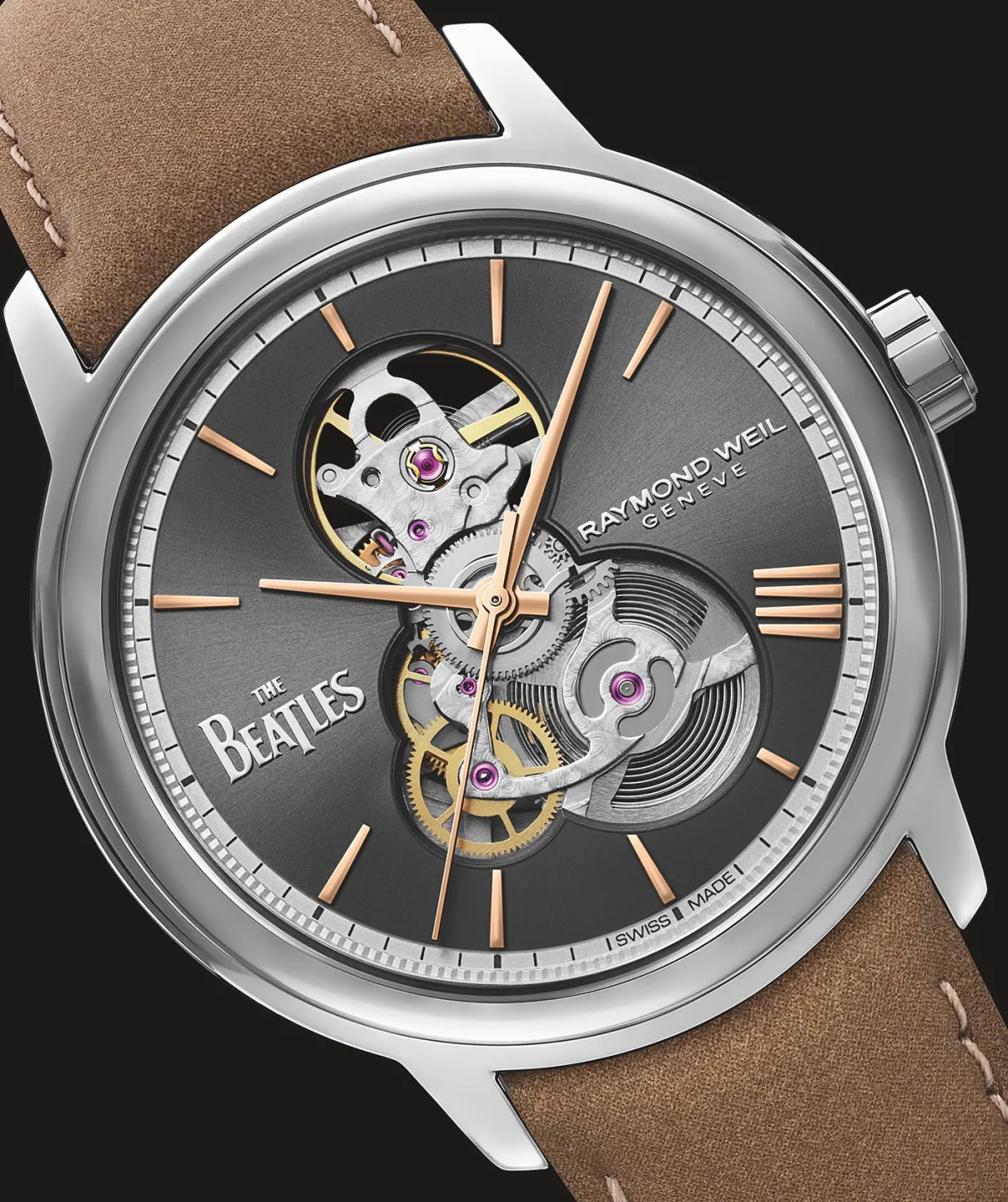 Raymond Weil Maestro The Beatles Let It Be on a nubuck strap
