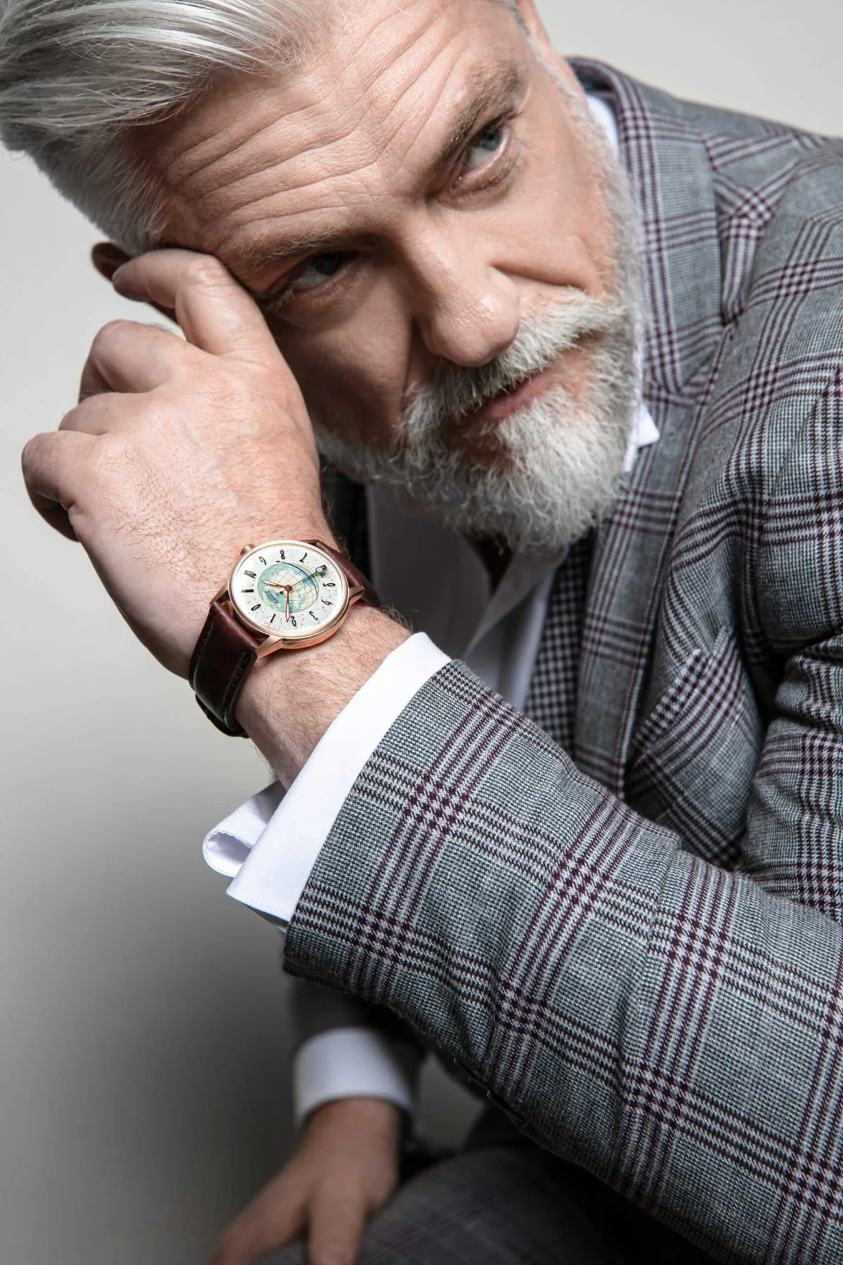 The Raketa 'Russian Code' watch with Earth and constellations on dial