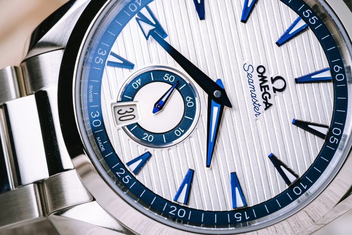 Omega Seamaster Aqua Terra watch with colorful dial