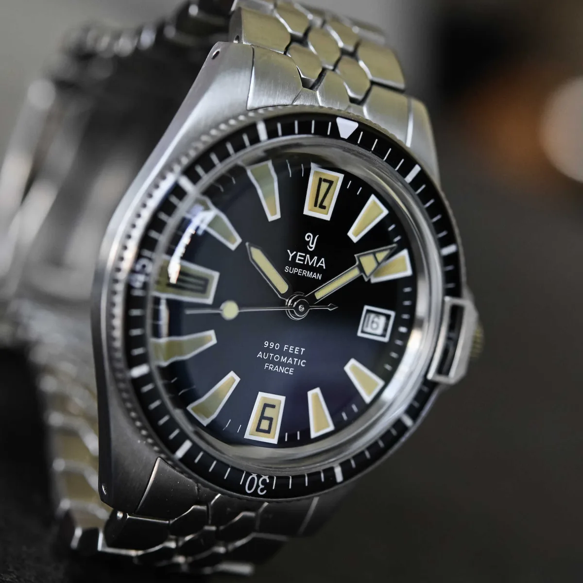 Yema Superman Skin Diver with black domed bezel