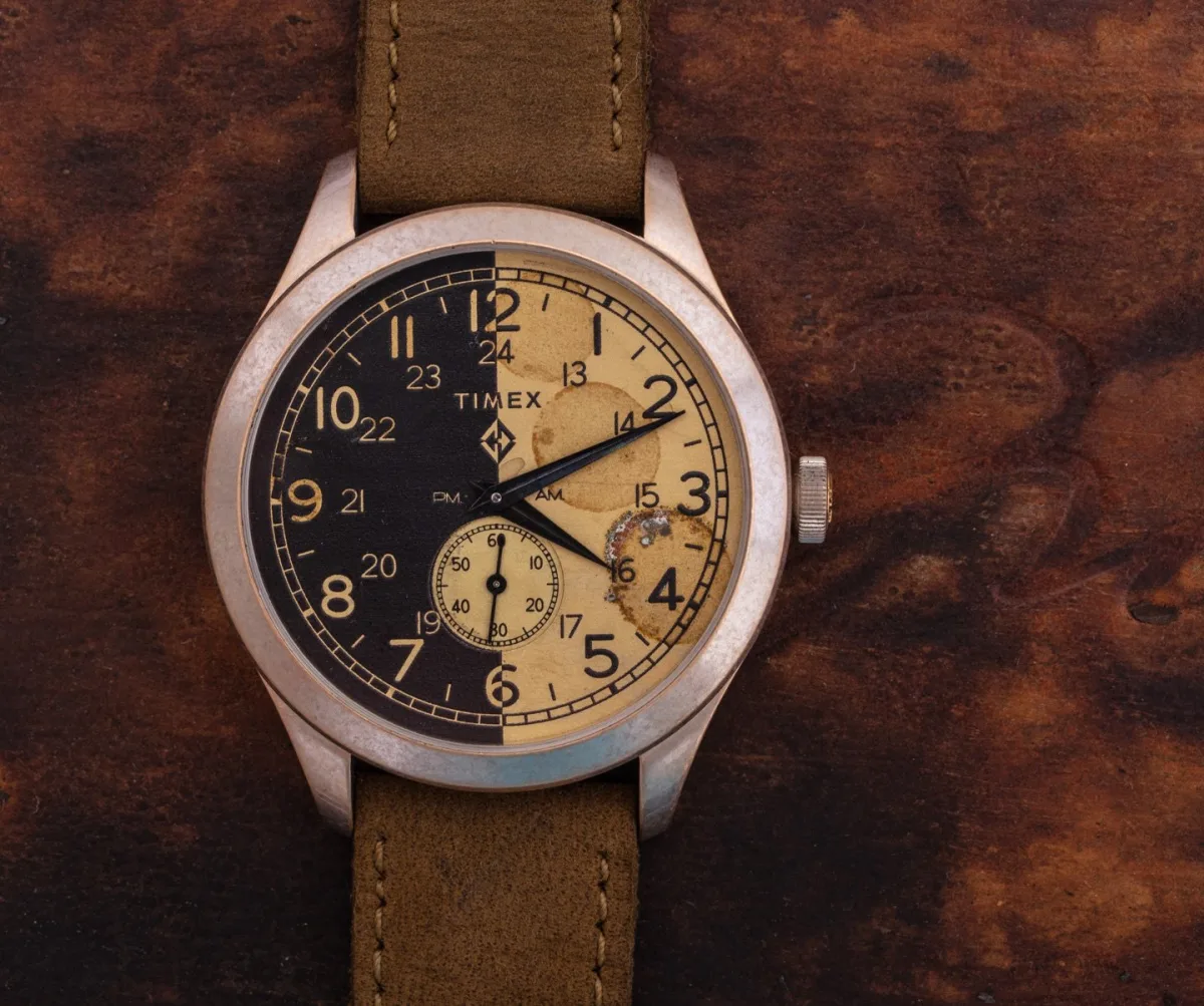 Timex x MadeWorn American Documents watch front view