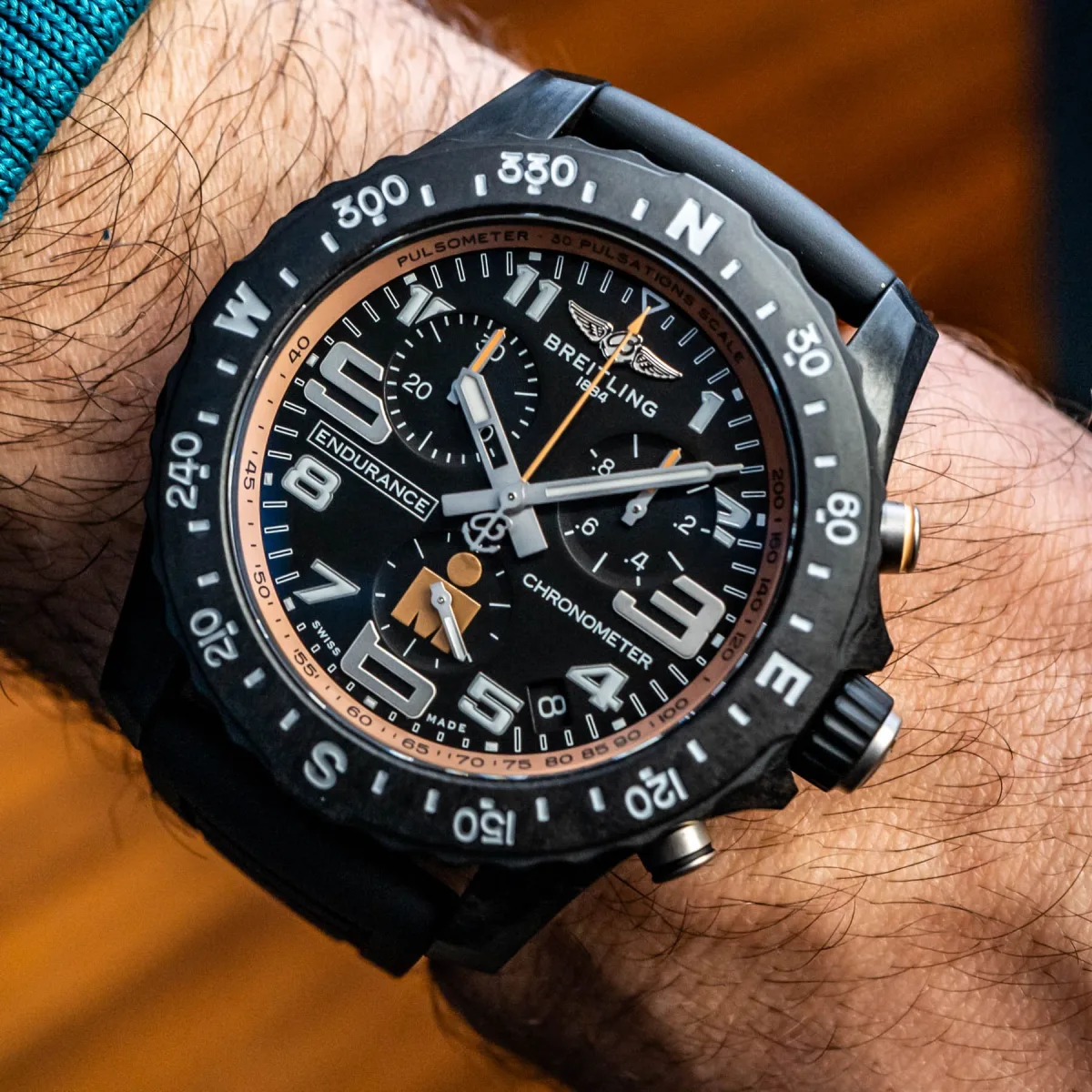 Breitling Endurance Pro Ironman Finisher with black and gold dial