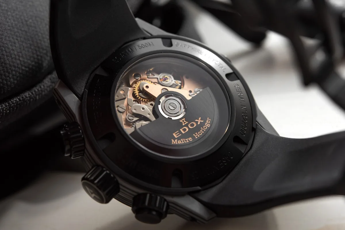 Edox CO-1 Carbon Chronograph movement