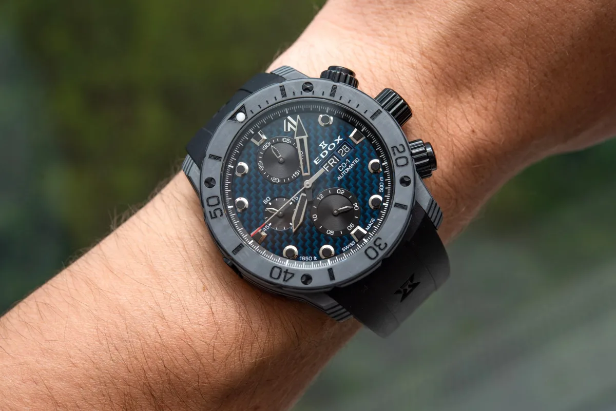 Edox CO-1 Carbon Chronograph side view