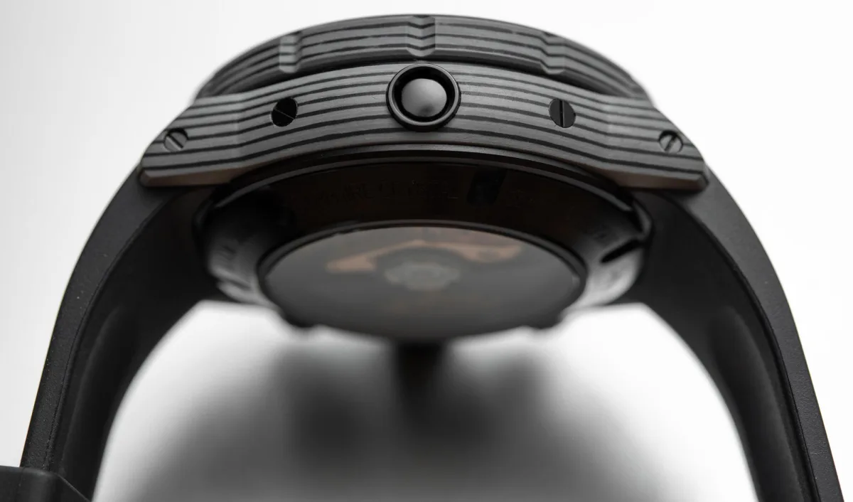 Close-up of Edox CO-1 Carbon Chronograph dial