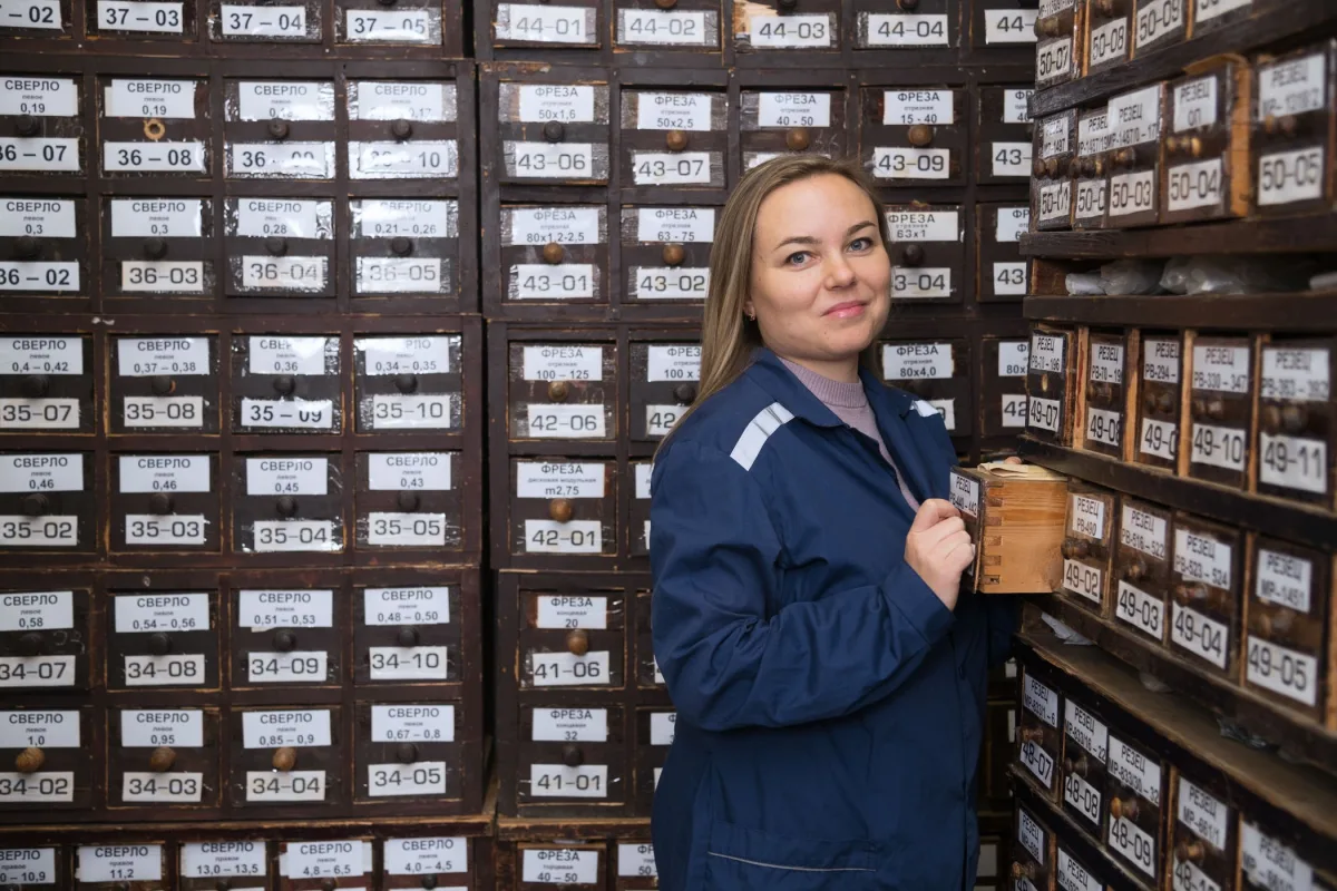 Boxes of toothbrushes at Raketa factory