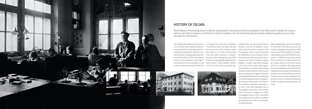 Delma Heritage Chronograph front view