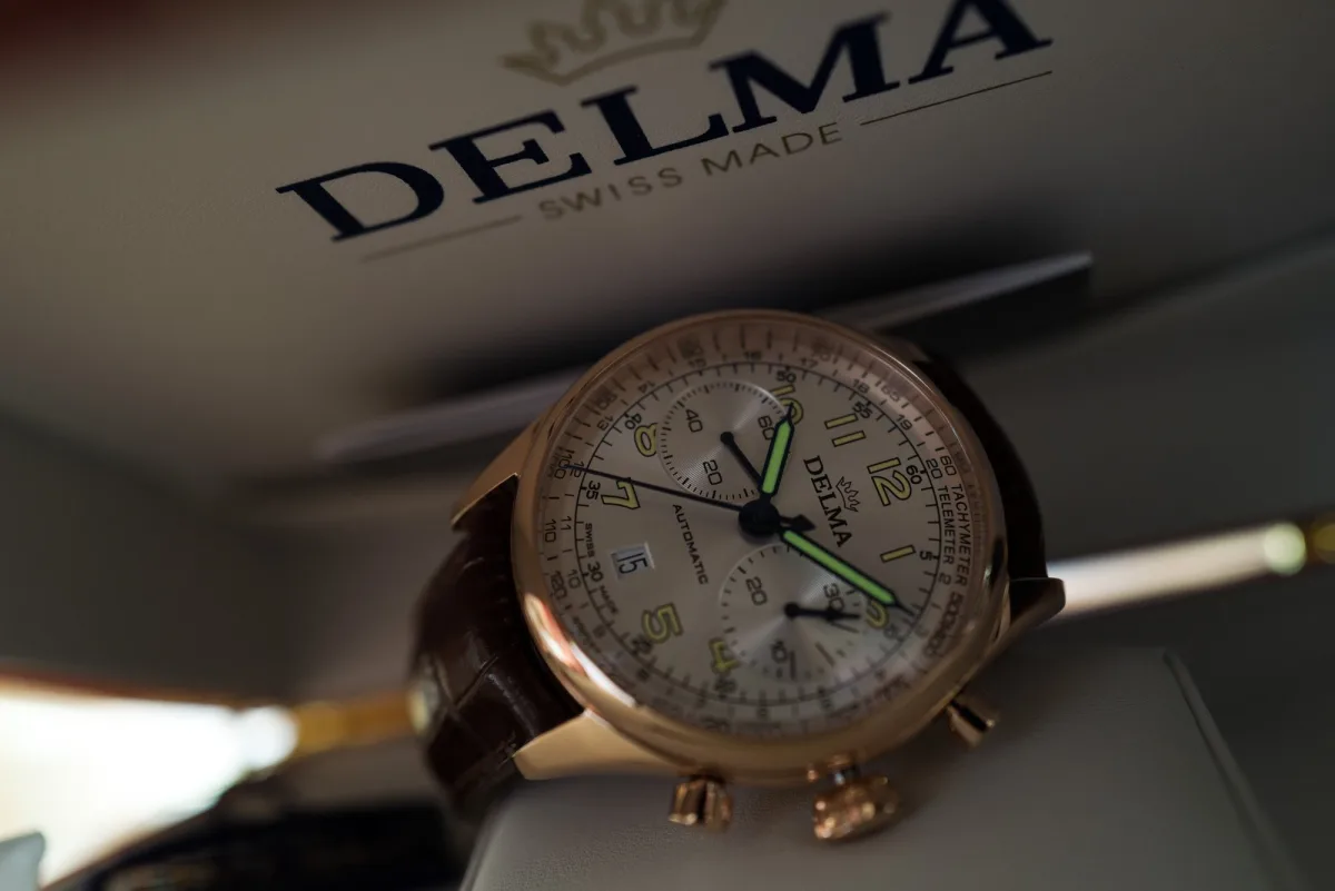 View of Delma Heritage Chronograph movement