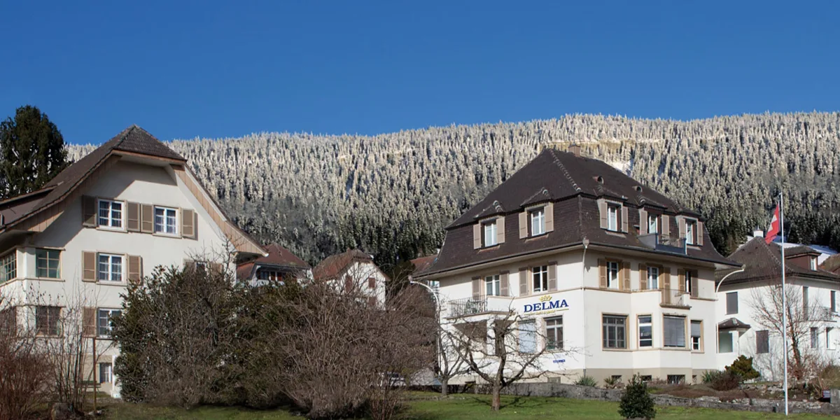 Close-up of Delma Heritage Chronograph dial