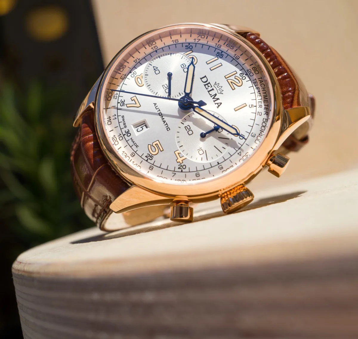 Side view of Delma Heritage Chronograph