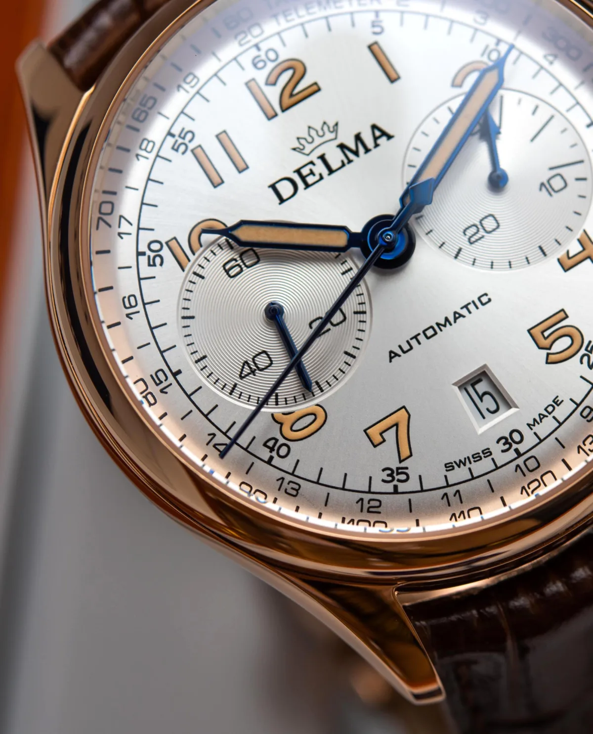 Delma Heritage Chronograph with leather strap
