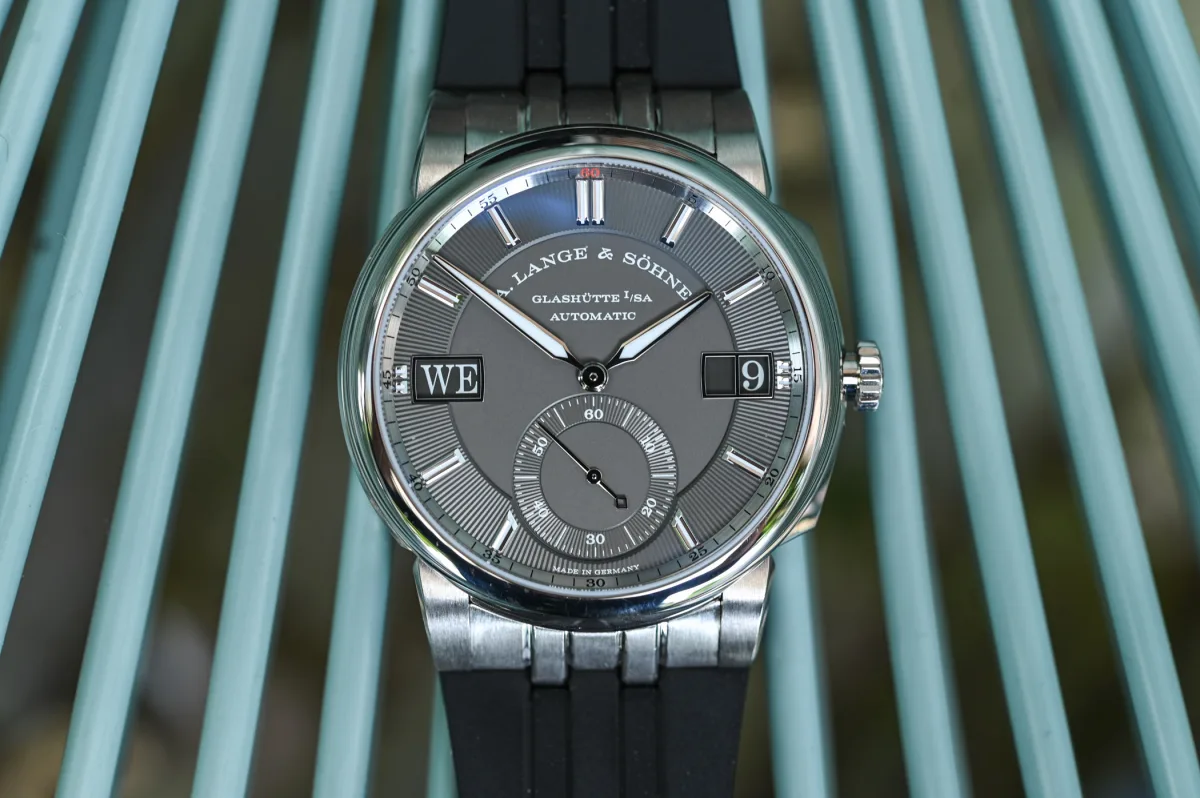 Side view of A. Lange & Söhne Odysseus showing pushers