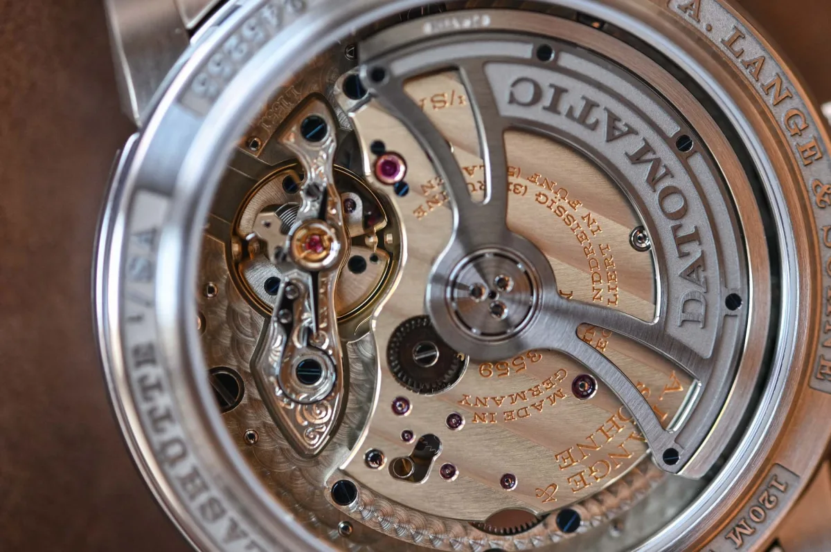 A. Lange & Söhne Odysseus movement under sapphire case back