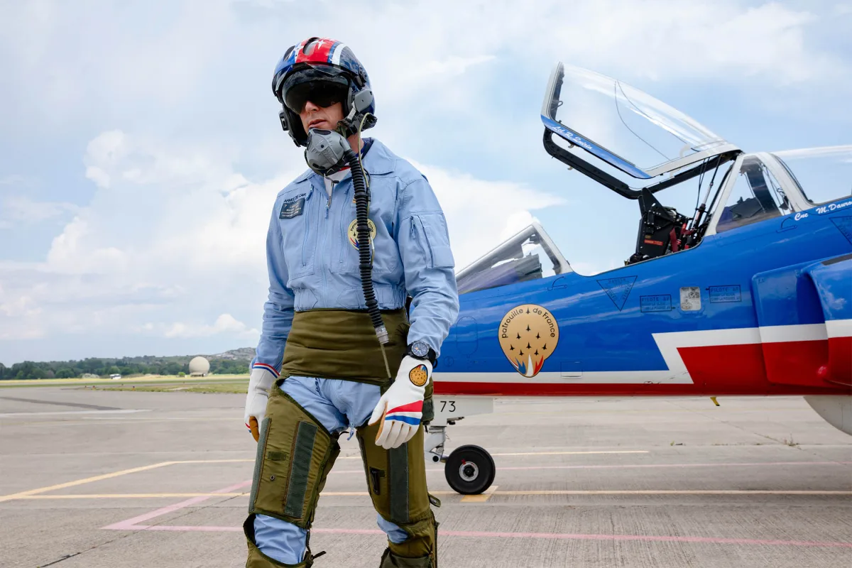 Alphajet planes maintained by Patrouille de France mechanics.