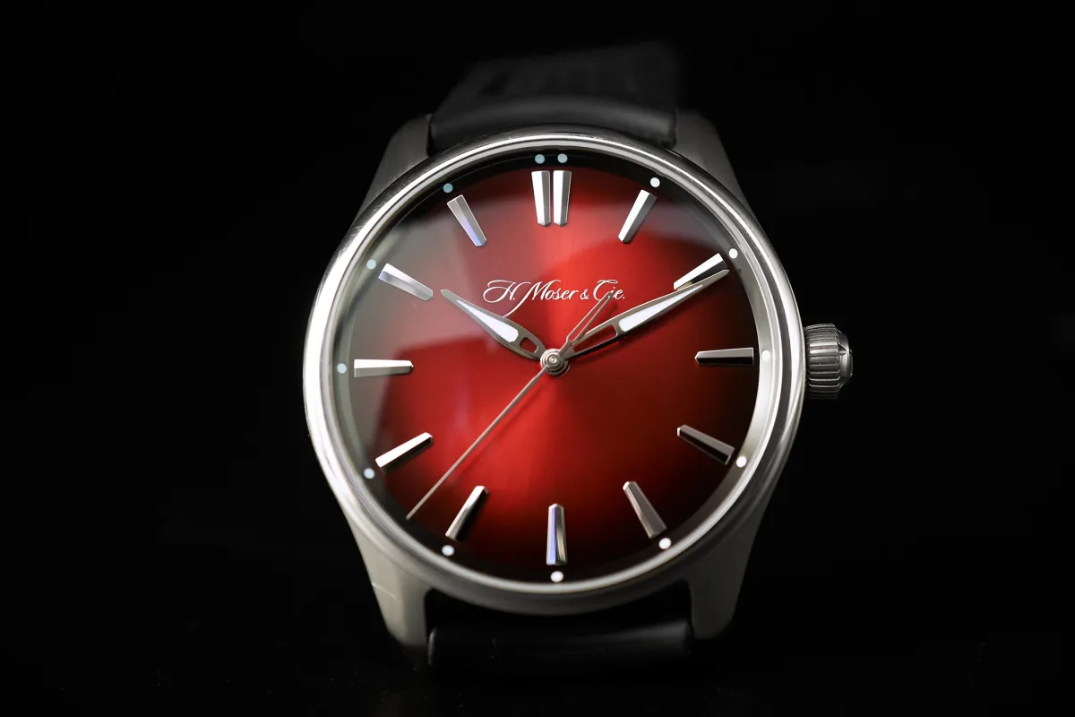 H. Moser & Cie. Pioneer Centre Seconds Swiss Mad Red watch case