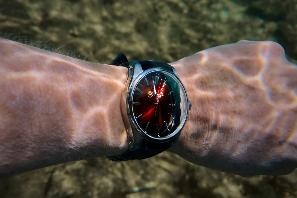 Swimming in Rainbow Springs with H. Moser & Cie. Pioneer Centre Seconds