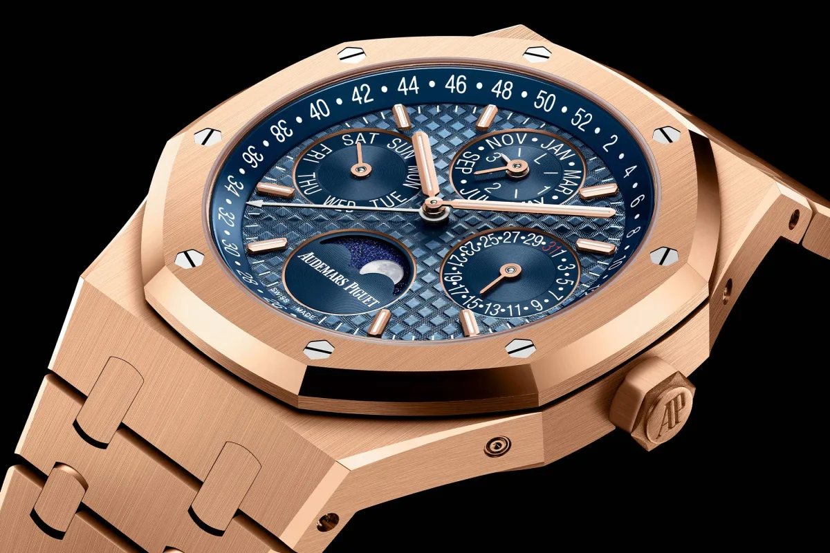 Audemars Piguet Royal Oak Perpetual Calendar blue dial close-up