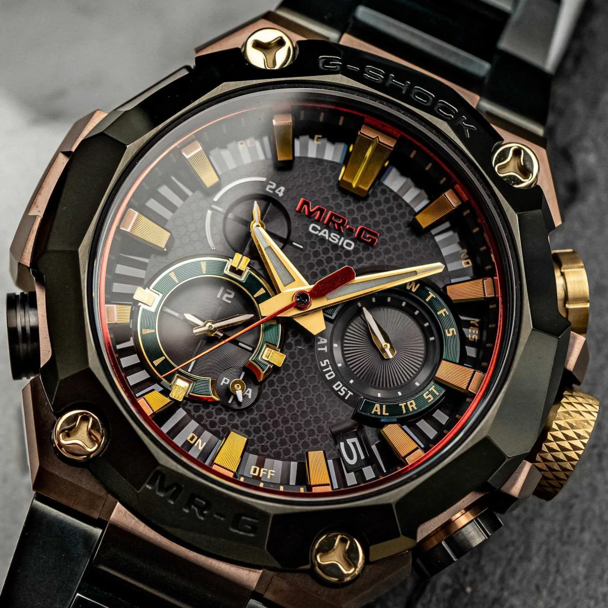 Woven pattern inspired watch dial