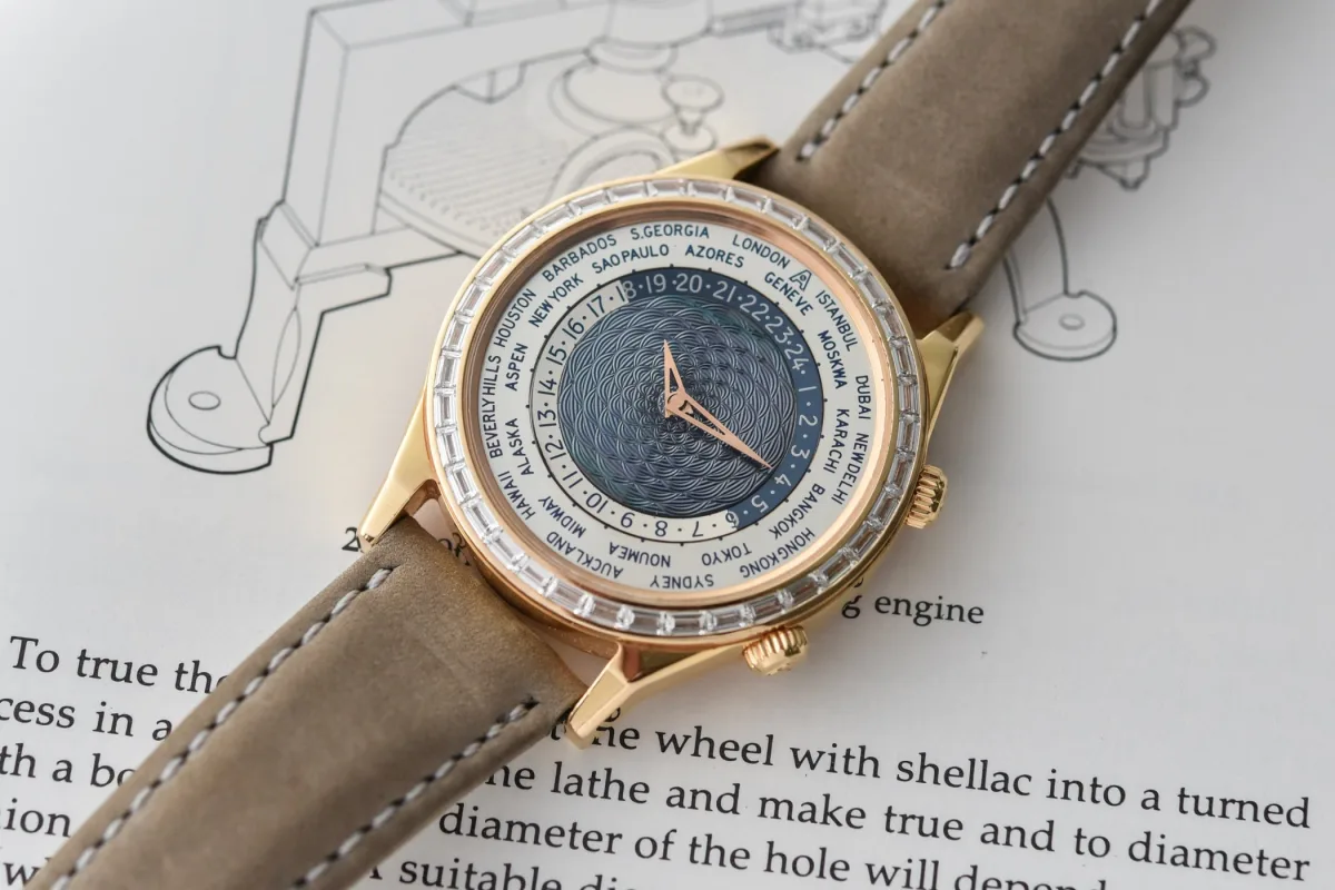 Tempus Terrae watch with diamond-set bezel