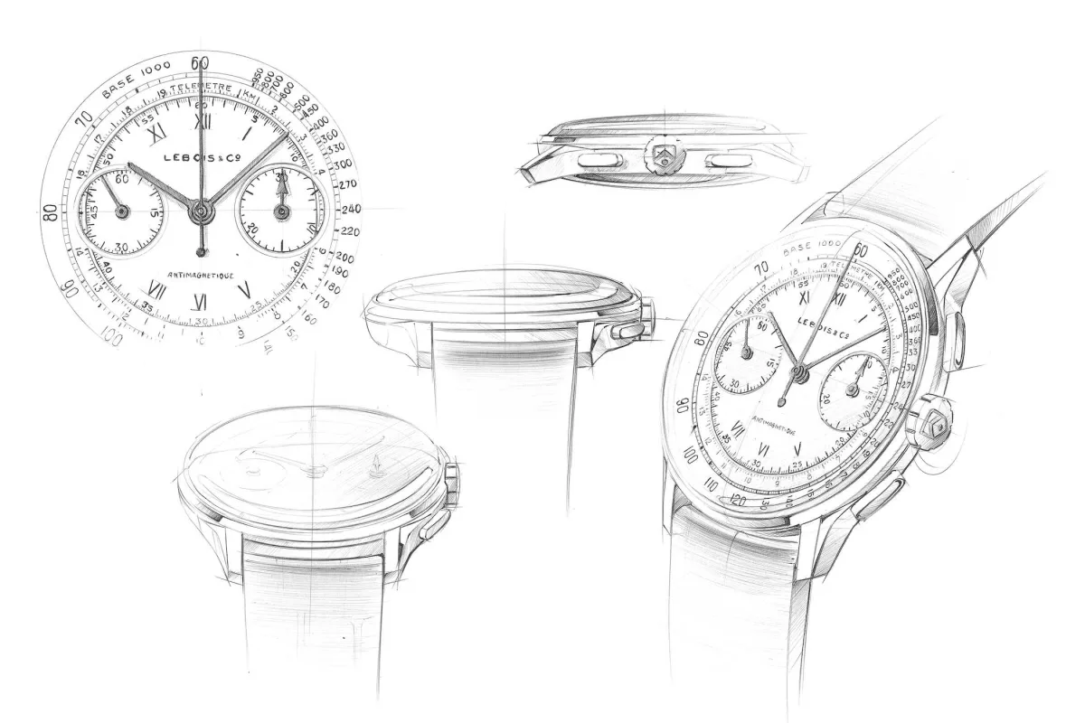 Vintage chronograph dial options for Lebois & Co