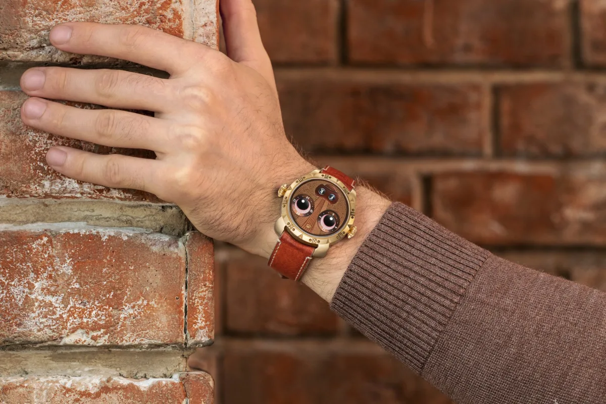 Konstantin Chaykin Minotaur watch on cognac leather strap