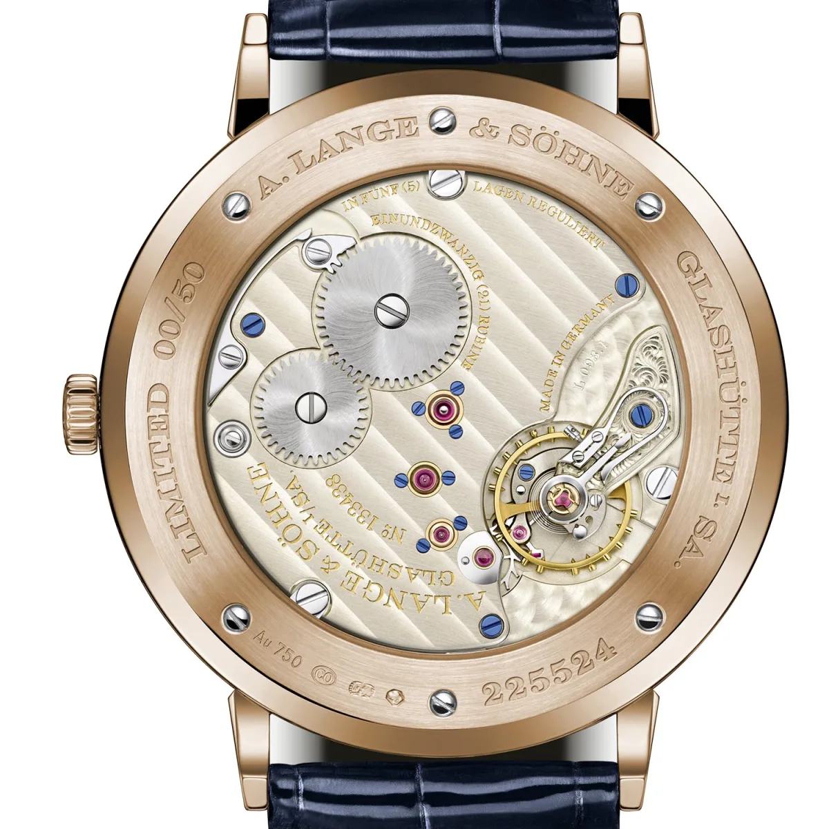 Back view of Saxonia Thin showing the L093.1 caliber
