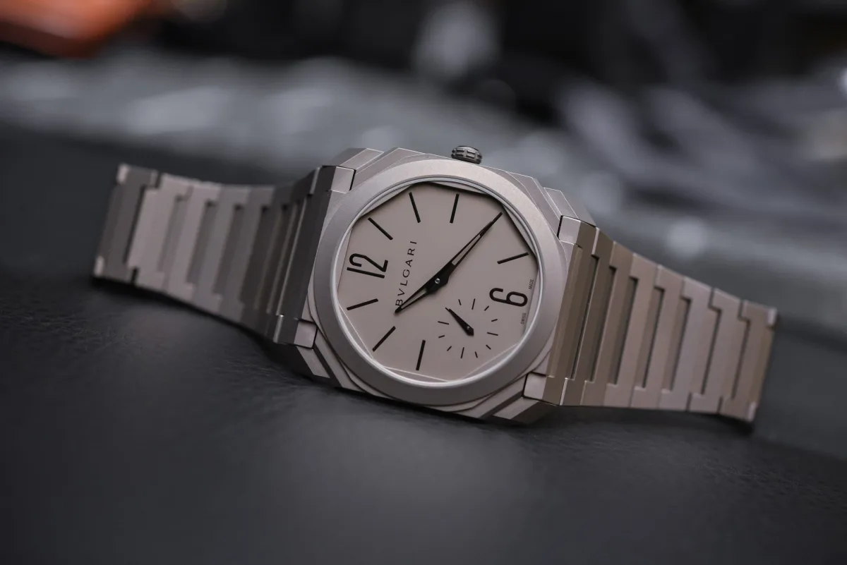 Bvlgari Octo Finissimo model showcasing slim design
