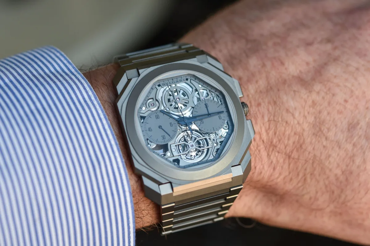 Skeletonized design of Bvlgari Octo Finissimo Chronograph