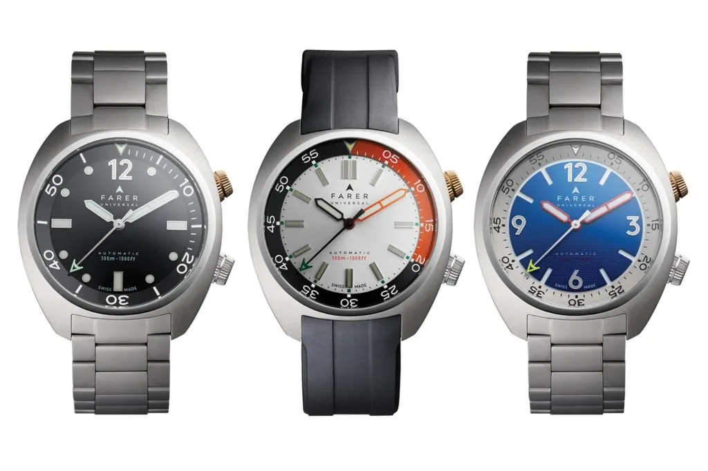 Farer Aqua Compressor watch with silver dial