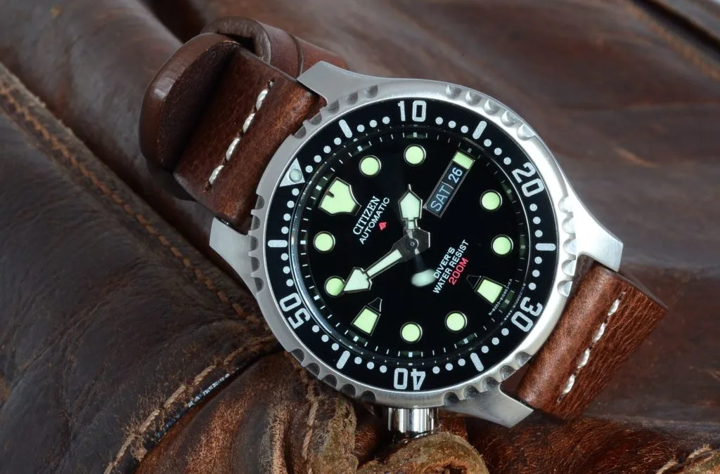 Citizen NY0040 dive watch with luminescent indices