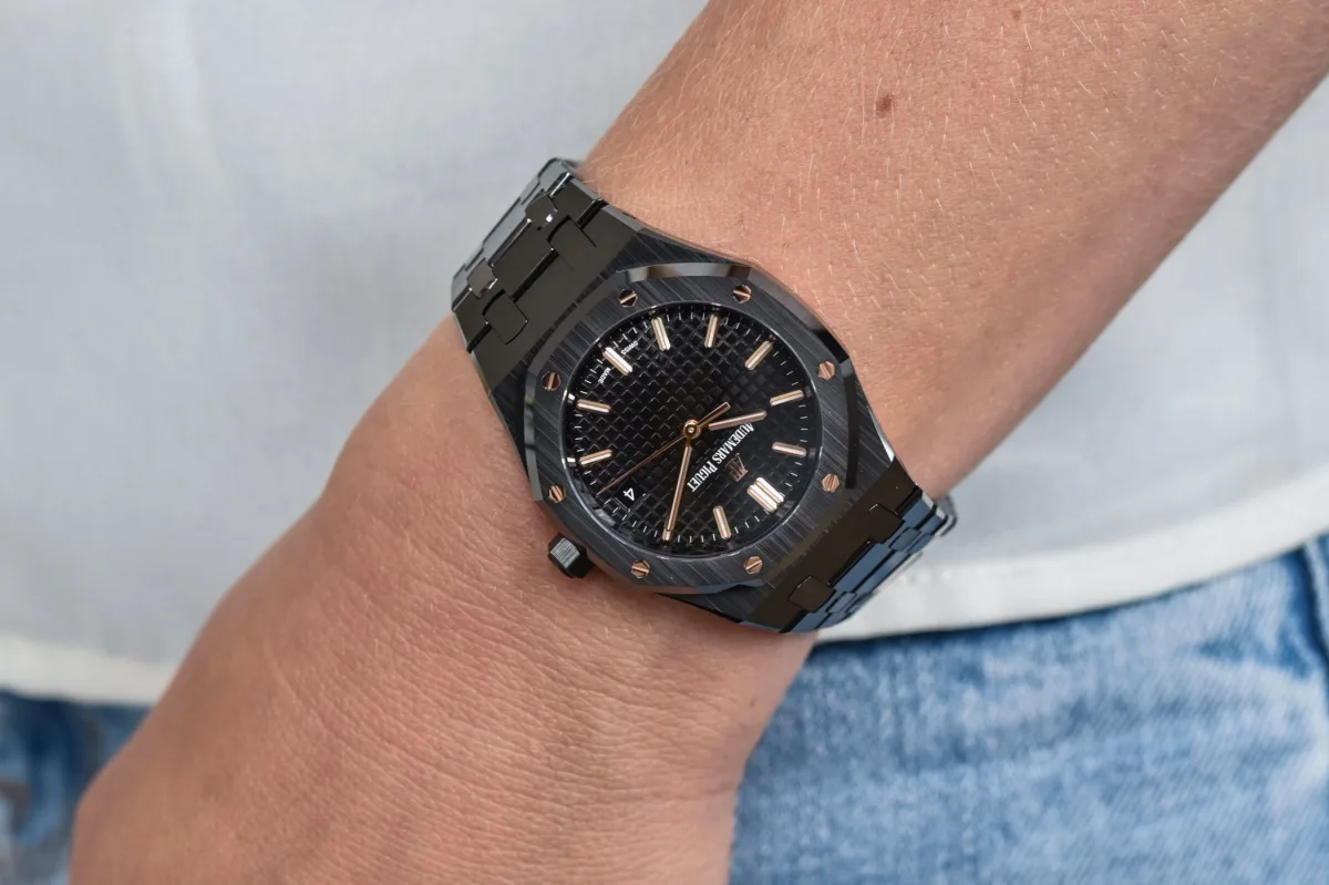 Audemars Piguet Royal Oak 34mm Black Ceramic on wrist
