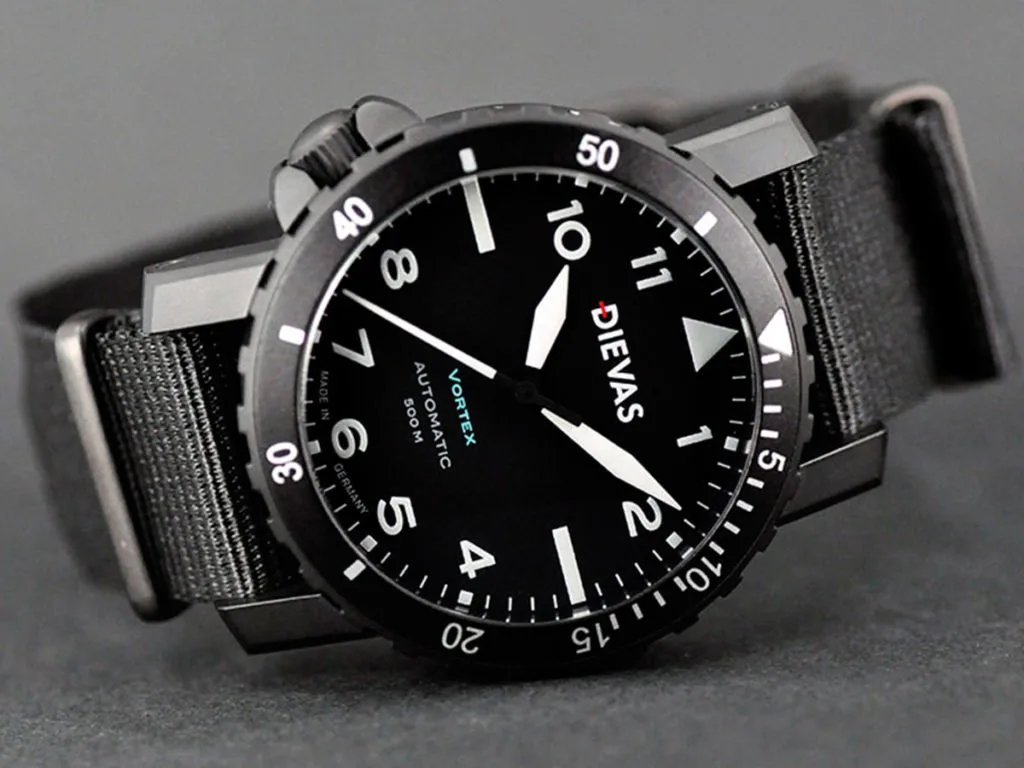 Dievas Vortex Tactical with matte black dial