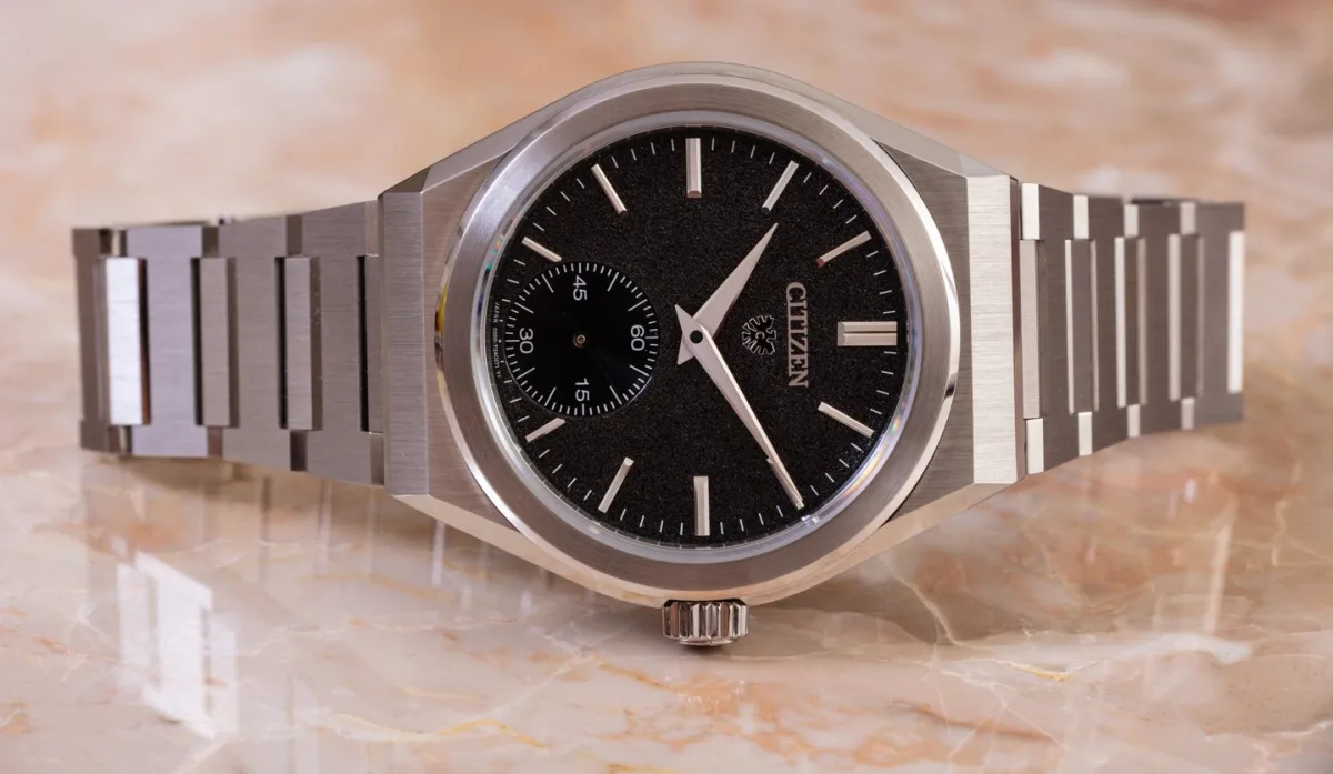 Citizen Caliber 0200 watch with black textured dial