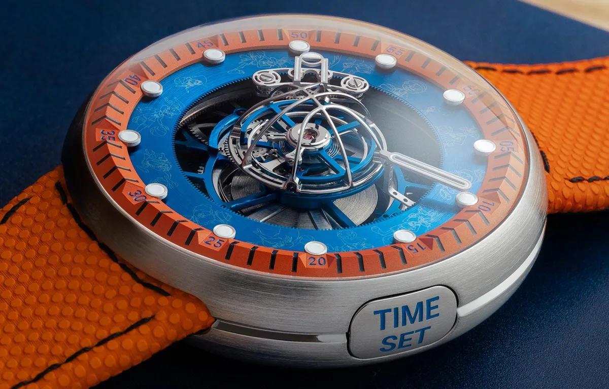 Kross Studio Space Jam Tourbillon watch with basketball-themed design