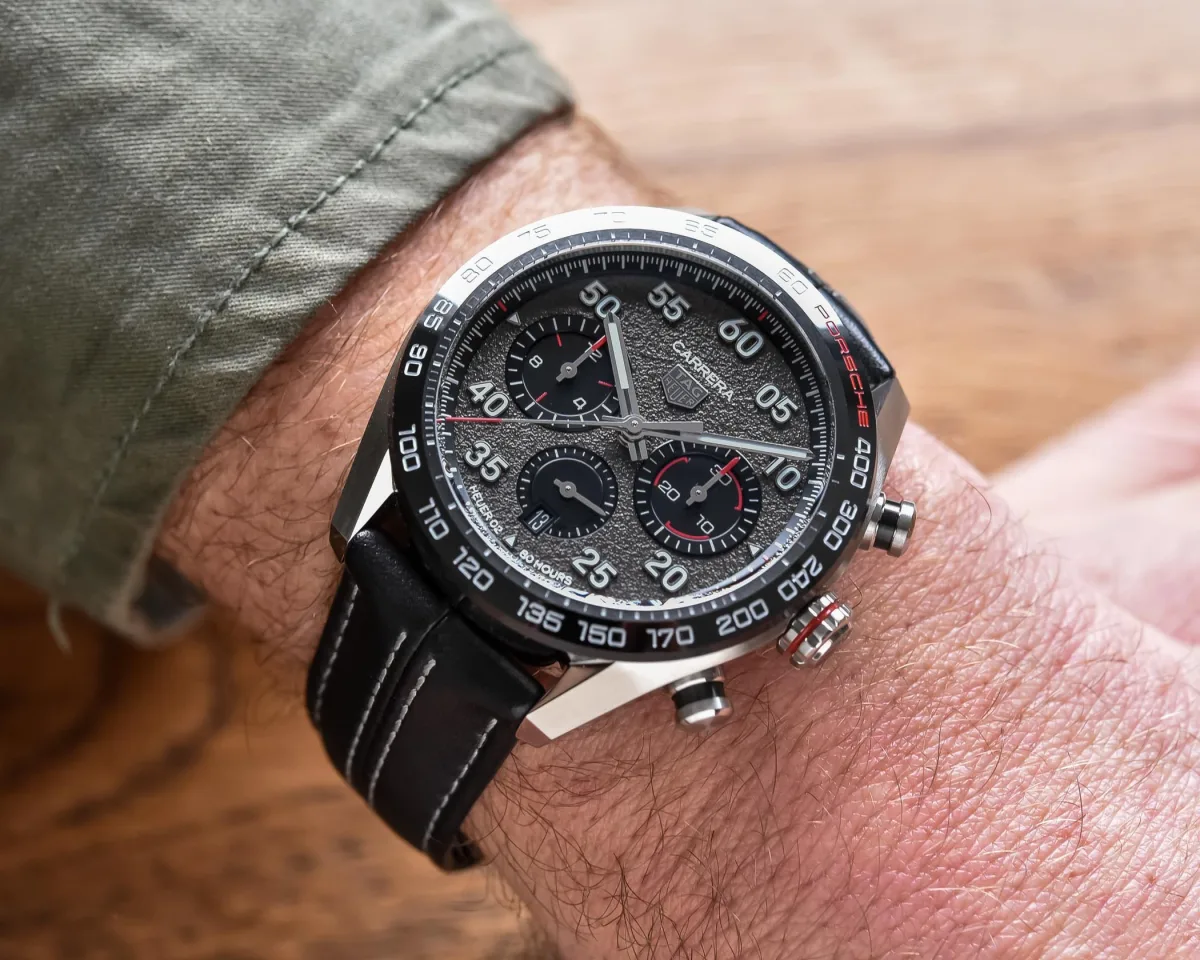 TAG Heuer Carrera Porsche Chronograph with asphalt-textured dial